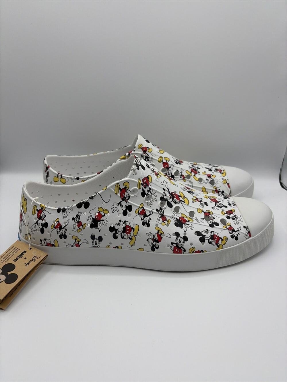 Native Shoes x Disney Mickey Mouse Jefferson White Slip On Sandal Mens 12 NWT